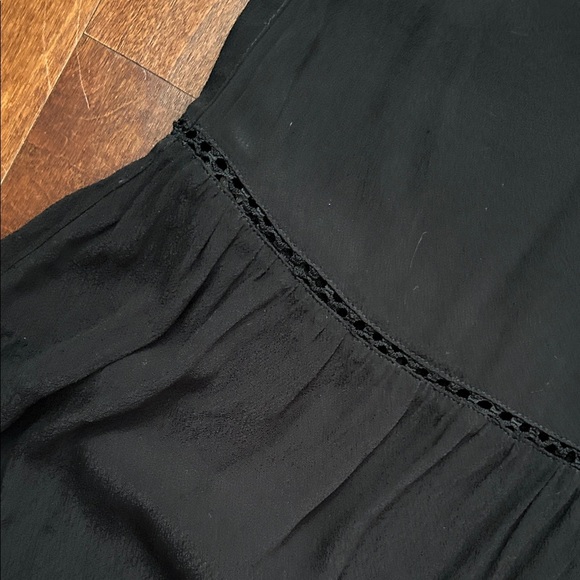 Scotch & Soda Paradise Cove Black Maxi Dress with Open Crochet Lace Trim, Size 6 - Picture 8 of 16